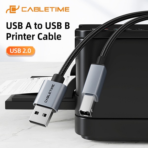 CABLETIME καλώδιο USB σε USB Type B CT-AMBM1, 480Mbps, 3m, μαύρο CT-AMBM1-AG3