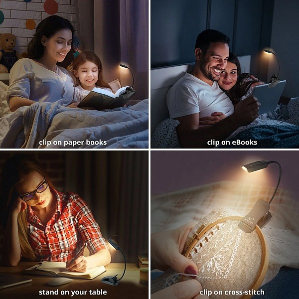 GLOCUSENT LED φακός διαβάσματος GLCSNTBL101B, επαναφορτιζόμενος, έως 45lm, μαύρος GLCSNTBL101B