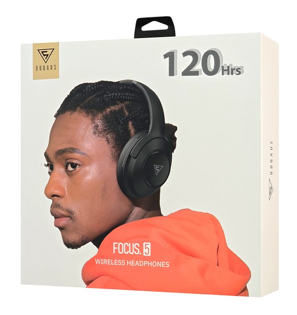 DOQAUS headphones FOCUS 5, ασύρματα & ενσύρματα, Φ40mm, 1000mAh, μαύρα FOCUS5-BK