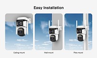 VSTARCAM smart ηλιακή κάμερα CB621DR, dual lens, 3MP, WiFi, SD, PTZ, IP66 CB621DR