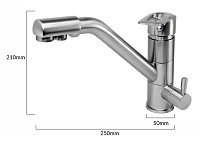 BRUNO μπαταρία πάγκου κουζίνας M54954-355N, τρίοδη, αναμεικτική, ασημί M54954-355N