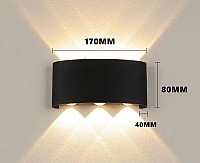 POWERTECH LED φωτιστικό τοίχου HLL-0161, 6W, 4000K, 480lm, IP65, μαύρο HLL-0161