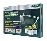 PROSKIT μεγεθυντικός φακός MA-1209LI με σφιγκτήρα, LED, 5D 2.25x, λευκός MA-1209LI
