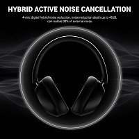 ONEODIO headphones Focus A5, ενσύρματα & ασύρματα, Hybrid ANC, 40mm, 600mAh, μαύρο OA-A5-BK