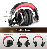 ONEODIO headset Studio Pro 10, 6.35mm & 3.5mm σύνδεση, Hi-Res, 50mm, μαύρο/κόκκινο OA-PRO10-BKRD