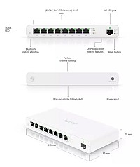 UBIQUITI router UISP-R, 8x Gigabit Ethernet Θύρες, 1000Mbps, PoE 30W UISP-R