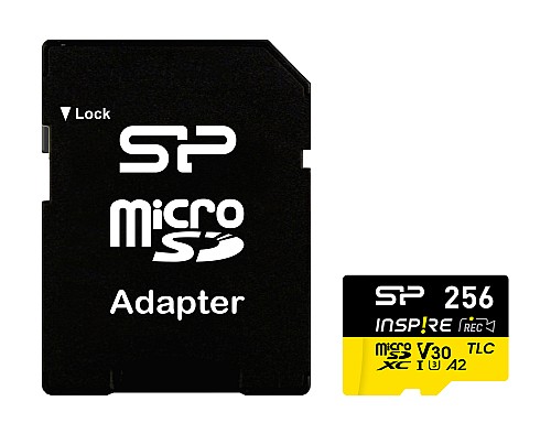 SILICON POWER κάρτα μνήμης microSDXC Inspire, 256GB, UHS-I U3 A1 V30 SP256GBSTXLA2V1NSP