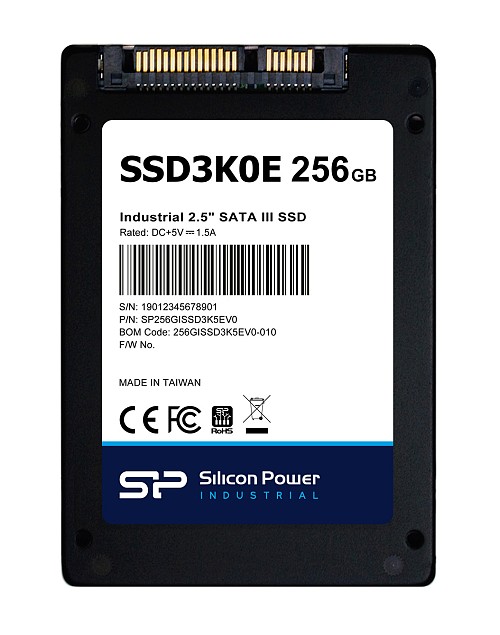 SILICON POWER industrial 2.5" SATA III SSD SSD3K0E, 256GB, 540/520MBps, 3D TLC, -20~75 °C SP256GISSD3K5EV0