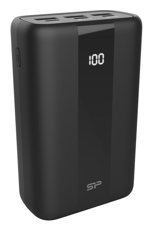 SILICON POWER power bank QX55, 30000mAh, 3x USB & USB-C, 22.5W, LCD SP30KMAPBKQX550K