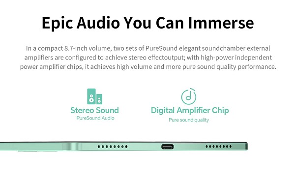 TECLAST tablet M50 Mini WiFi, 8.7, 4/128GB, Android 15, 5100mAh, πράσινο M50MINIWIFI-GN