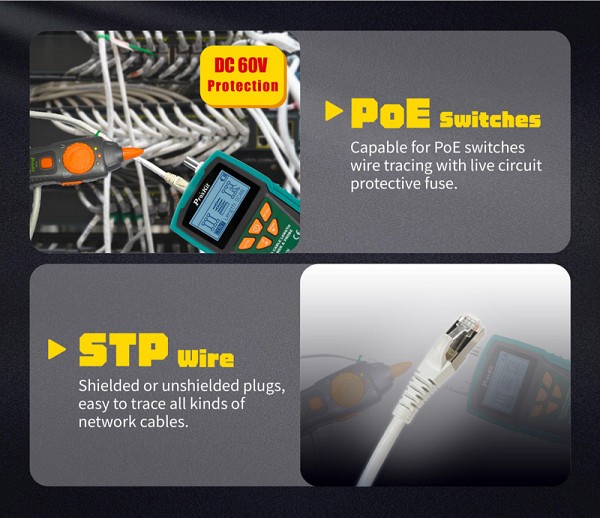 PROSKIT tester καλωδίων δικτύου MT-7071N για RJ45/11/12 & BNC MT-7071N