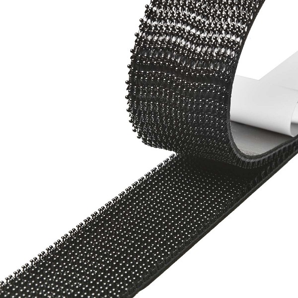 POWERTECH αυτοκόλλητη ταινία τύπου dual lock χριτς χρατς TIES-078, 25mm, 2.5m, μαύρη TIES-078