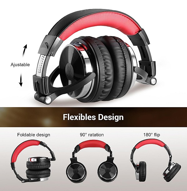 ONEODIO headset Studio Pro 10, 6.35mm & 3.5mm σύνδεση, Hi-Res, 50mm, μαύρο/κόκκινο OA-PRO10-BKRD