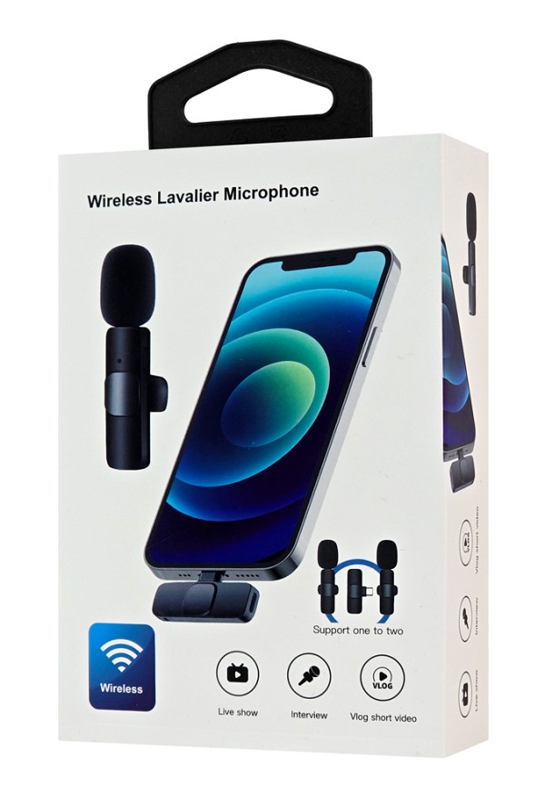 APEXEL ασύρματο μικρόφωνο APL-MIC004, Lightning, 2.4GHz, μαύρο APL-MIC004