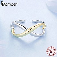 BAMOER δαχτυλίδι BSR622-E, ανοιγόμενο, ασήμι 925, ασημί/χρυσό BSR622-E
