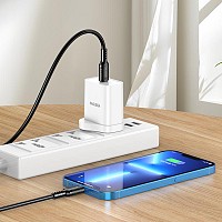 KAKUSIGA καλώδιο Lightning σε USB-C KSC-984, σιλικόνης, 27W, 480Mbps, 1m, μαύρο KSC-984-LC-BK