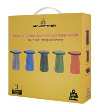 POWERTECH πτυσσόμενο καρεκλάκι HUH-0230, αντοχή έως 250kg, 25.5x45cm, μαύρο HUH-0230