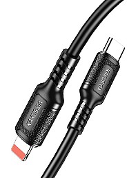 KAKUSIGA καλώδιο Lightning σε USB-C KSC-984, σιλικόνης, 27W, 480Mbps, 1m, μαύρο KSC-984-LC-BK