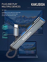 KAKUSIGA USB hub KSC-1417, 4x θυρών, USB 3.0, 5Gbps, USB-C σύνδεση, γκρι KSC-1417