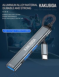 KAKUSIGA USB hub KSC-1417, 4x θυρών, USB 3.0, 5Gbps, USB-C σύνδεση, γκρι KSC-1417