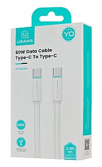 USAMS καλώδιο USB-C US-SJ734, 60W, 480Mbps, 1m, λευκό SJ734USB02