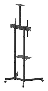 BRATECK βάση δαπέδου τηλεόρασης T1042T, 37-70 έως 45kg, με ράφια & ροδάκια T1042T
