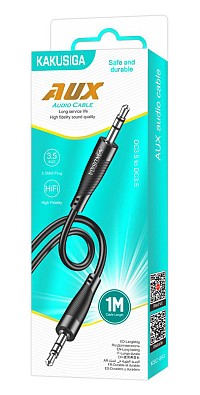 KAKUSIGA καλώδιο ήχου 3.5mm KSC-893, AUX, 1m, μαύρο KSC-893-BK