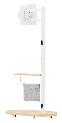 BRATECK βάση δαπέδου FS54-22T-02W για τηλεόραση 17-43 έως 15kg, με ράφι & ροδάκια FS54-22T-02W