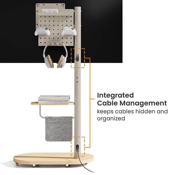 BRATECK βάση δαπέδου FS54-22T-02W για τηλεόραση 17-43 έως 15kg, με ράφι & ροδάκια FS54-22T-02W