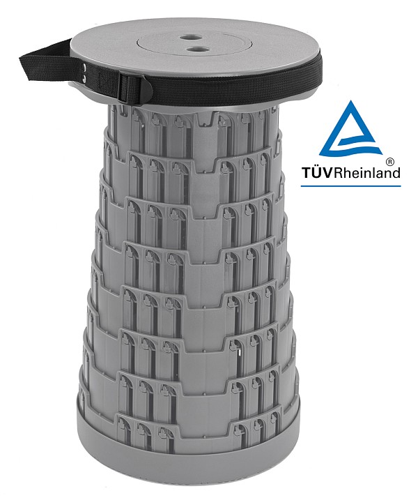 POWERTECH πτυσσόμενο καρεκλάκι HUH-0231, αντοχή έως 250kg, 25.5x45cm, γκρι HUH-0231