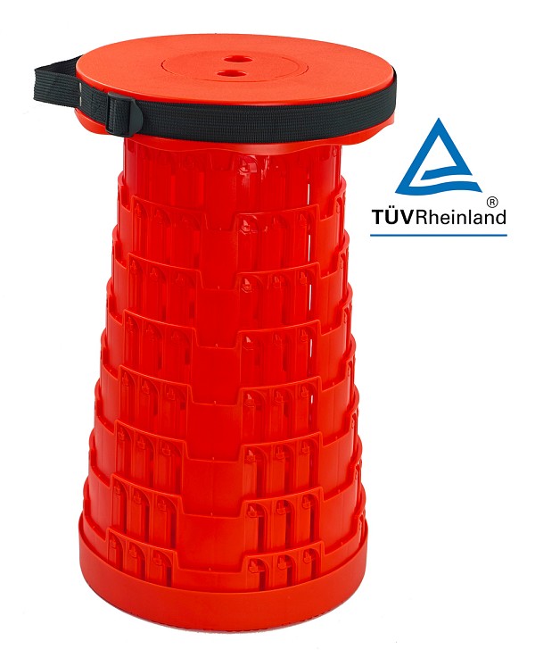 POWERTECH πτυσσόμενο καρεκλάκι HUH-0233, αντοχή έως 250kg, 25.5x45cm, κόκκινο HUH-0233