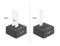 DELOCK docking station για M.2 NVMe SSD 64300, 2 θέσεων, 20Gbps, clone/erase function, μαύρο 64300