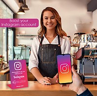 POWERTECH NFC επιτραπέζιο stand Follow us on Instagram PT-1405 PT-1405