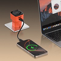 LDNIO φορτιστής τοίχου Q2420 με καλώδιο, USB/USB-C, 45W, universal πρίζα, πορτοκαλί 6933138603024