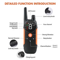 POWERTECH ηλεκτρικό κολάρο εκπαίδευσης σκύλου PT-1399 με ασύρματο χειριστήριο, εμβέλεια 300m PT-1399