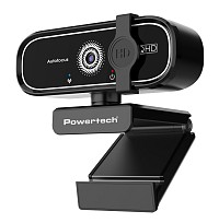 POWERTECH web camera PT-1427, 5MP, 2K QHD, αυτόματη εστίαση, 1.5m, μαύρη PT-1427