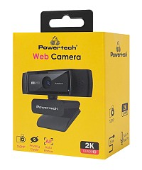 POWERTECH web camera PT-1428, 5MP, 2K QHD, αυτόματη εστίαση, 1.5m, μαύρη PT-1428