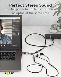 GOOBAY αντάπτορας USB-C σε 3.5mm & USB-C 74524, 60W, 480Mbps, γκρι 74524