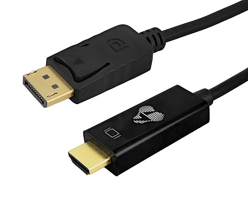 POWERTECH καλώδιο DisplayPort σε HDMI CAB-H188, 4K/60Hz, 21.6 Gbps, 2m, μαύρο CAB-H188