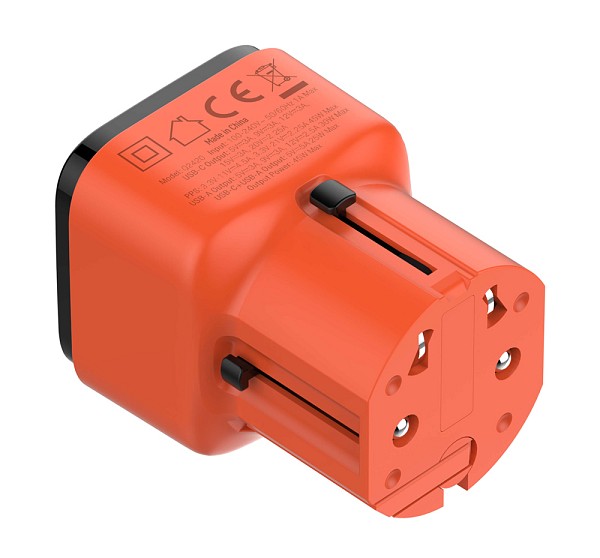 LDNIO φορτιστής τοίχου Q2420 με καλώδιο, USB/USB-C, 45W, universal πρίζα, πορτοκαλί 6933138603024
