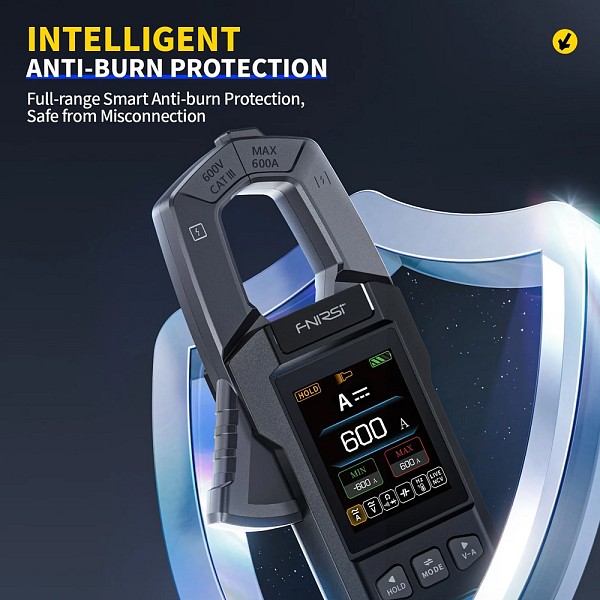 FNIRSI ψηφιακή αμπεροτσιμπίδα/πολύμετρο DMC-100, 600A AC/DC, NCV, True RMS, επαναφορτιζόμενη FNR-DMC-100
