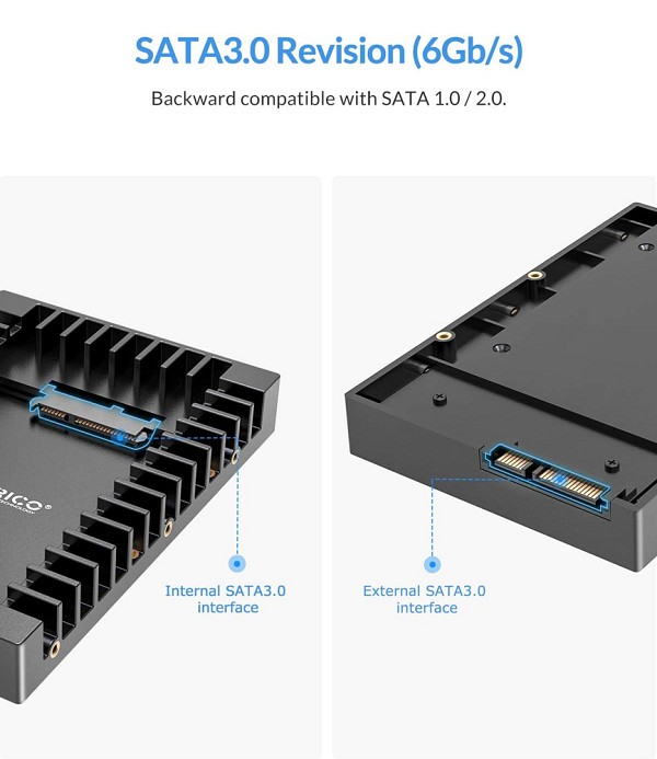ORICO tray 3.5 για 2.5 HDD/SSD 1125SS-V1, 6Gbps, μαύρο 1125SS-V1-BK-EP
