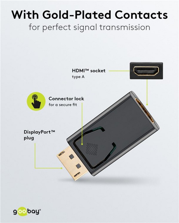 GOOBAY αντάπτορας DisplayPort σε HDMI 51719, 1920x1200p, μαύρος 51719