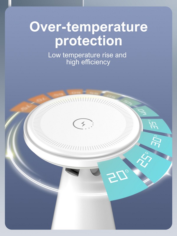 LDNIO ασύρματος φορτιστής WL01 με LED φωτισμό, 3 σε 1, 15W, λευκός 6933138602843
