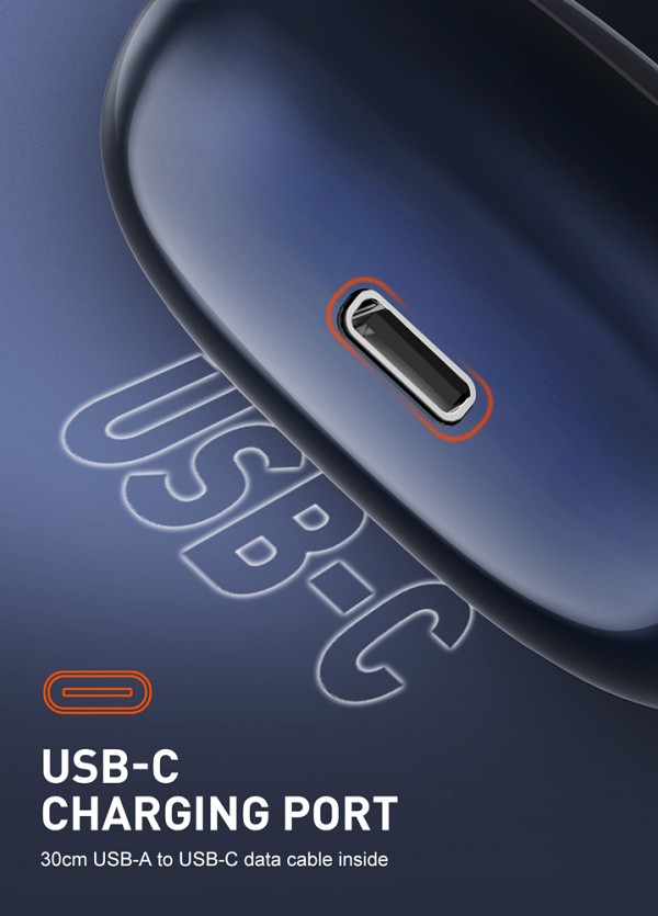 LDNIO earphones με θήκη φόρτισης T09, OWS, Φ10mm, 35/400mAh, μπλε 6933138602805