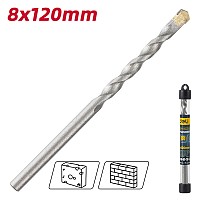 DELI τρυπάνι DH-JGZ080-E1 για τοίχο, 40Cr YG6, 8x120mm DH-JGZ080-E1