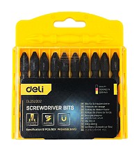 DELI σετ μύτες κατσαβιδιού DL252202 για δραπανοκατσάβιδο, διπλή κεφαλή, σταυρωτές, PH2x65mm, 10τμχ DL252202