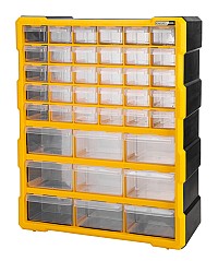 DELI ταμπακιέρα DL432039, 39 θέσεων, 38x16x47.5cm, πλαστική, κίτρινη/μαύρη DL432039