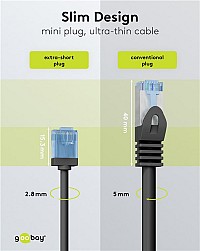 GOOBAY καλώδιο δικτύου 74240, CAT 6A U/UTP, slim, copper, 500MHz, 7.5m, μαύρο 74240