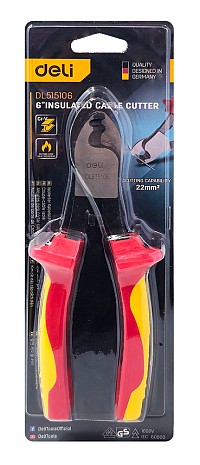 DELI κόφτης καλωδίων ηλεκτρολόγου DL515106 με αντιολισθητικές λαβές, VDE 1000V, 160mm DL515106